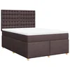 Vidaxl Box spring postelja z vzmetnico temno rjav 140x190 cm blago