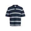 JACK & JONES Pulover JORMAINE nočno modra/golobje modra/pastelno modra/bela