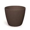 Prosperplast Saksija Lamia Eco Wood M400W, Okrugla, Braon