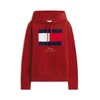 TOMMY HILFIGER Majica mornarska/rdeča/češnjevo rdeča/bela