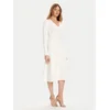 TWINSET Pletena obleka 252TP3271 Écru Regular Fit