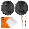 K&F 67MM Lens Caps Kit with K&F LOGO Caps*2+Anti-lost rope*2+vacuum cleaning cloth*1