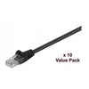 MicroConnect U/UTP CAT5e 1m črne barve 10 kosov