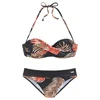LASCANA Bikini bež / oranžna / črna / bela