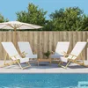 Vidaxl vidaXL Brisače za na plažo, 4 kosi, bele, 60 x 135 cm, blago, 400 g/m2