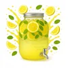 shumee Steklen kozarec s pipo 4L s kovinskim pokrovčkom za limonado, žar, pijače, vodo