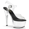 Pleaser Aspire-608 Clear-Black/Clear 36