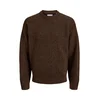 Jack & Jones Junior Pulover JJESoho Ollie temno rjava