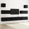 Set TV komoda Zidne 7 pcs Crni hrast 100 x 30 x 30 cm