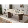HANAH HOME Trpezarijski sto Sablin Travertine Milano Orah