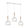 Luster na sajli NOAK WOOD 3xE27/15W/230V bela/buk
