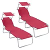 Ležaljka 2 pcs Crvena 58 x 188 x 77cm Poliester