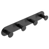 X-ROUND BLACK samolepilna 4 kljuke, črna mat - Črna - 255x45x31 mm - Sapho - X-ROUND - 24 - Iz nerjavečega jekla - Štirikratni kavelj - Krožni - 255 - 45 - 31 - According to recommendation - 14