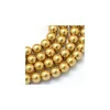 Biserne staklene perle 8 mm zlatna niska 90 cm