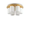 Ideal Lux - Plafonska svetiljka DAISY, 6x E27, max. 52 W, 230 V, prečnik 60 cm, zlatna/bela