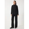 Happiness Istanbul Womens Black Stylish Knitwear Sweater Trousers Set