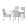 STRANDTORP / BERGMUND Sto i 4 stolice, bela/Orrsta svetlosiva, 150/205/260 cm