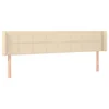 Vidaxl Vzglavje z ušesi krem 183x16x78/88 cm blago