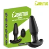 Brutus Rimmer Vibrating Buttplug with Rimming Beads & App Black