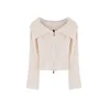 Trendyol ženski duks Stone Turn-Down Collar Double Zipper Knitwear Cardigan, siva
