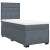 Vidaxl Box spring postelja z vzmetnico temno siva 90x200 cm žamet