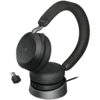 JABRA EVOLVE2 75, Link380c MS Stereo Stand Black, EVOLVE2 75 headset Black MS, Link 380 BT adapter USB-C MS, EVOLVE2 75 Deskstand USB-A,1.2m USB-C to USB-C cable, carry pouch, warranty and warning (safety leaflets)