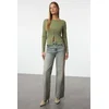 Trendyol Milla ženska bluza Twoaw25Bz00030, maslinasta