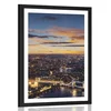 Plakat s paspartujem pogled z letala na Tower Bridge - 30x45 black