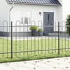Vrtna Ograda 3 pcs Siva 5,1 x 1,2 m Čelik s prahom