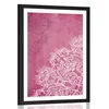 Plakat s paspartujem elementi rožaste Mandale - 30x45 white