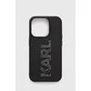 Maska Karl Lagerfeld Hc 3D Logo Glitter za iPhone 15 Pro crna