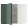 METOD Vis.ormarić za frižider/zamrzivač, bela/Kallarp tamna sivozelena visokog sjaja, 60x60 cm