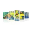 5-delna slika rumeni cvet z vintage pridihom - 150x75