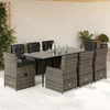 9-dijelni vrtni blagovaonski set sivi od poliratana Siva 200 cm table length