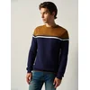 KOROSHI Pulover kamela/marine/bela