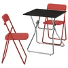 GUNDE / VIHALS Sto i 2 sklopive stolice, preklopno crna/crvena, 67x67 cm