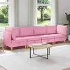 Vidaxl Modularni kavč s shranjevanjem 4 kos Roza 280 x 70 x 82 cm
