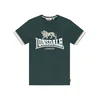 LONSDALE Majica Kergord bež / temno zelena / bela