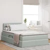 Krevet s od storage Svijetlo siva 120 x 200 cm Baršun