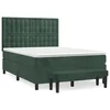 Vidaxl Box spring postelja z vzmetnico temno zelena 140x200 cm žamet