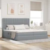 vidaXL Postelja s shranjevanjem Svetlo siva 200 x 200 cm Umjetno usnje