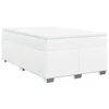 Vidaxl Box spring postelja z vzmetnico bel 120x190 cm umetno usnje