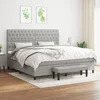 vidaXL Box spring postelja z vzmetnico svetlo siva 200x200 cm blago
