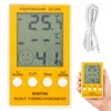 Digitalni LCD termometer vlagomer zunanja sonda rumen