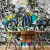 Tapeta stilska stena z grafiti - 196x132
