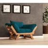 Hanah Home Baštenska sofa sa jednim sedištem i jastukom, Tikovina i petrolej-zelena