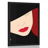 Plakat modna dama s klobukom - 40x60 black