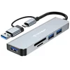 Hub postaja Techsuit DataBridge 5v1 (H7) USB-C - USB-A 3.0, 2x USB-A 2.0, SD/TF - gray