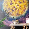 Samolepilna tapeta žareča luna na nočnem nebu - 147x270