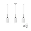 LED luster na sajli HARMA 3xE27/60W/230V mat hrom/bela
